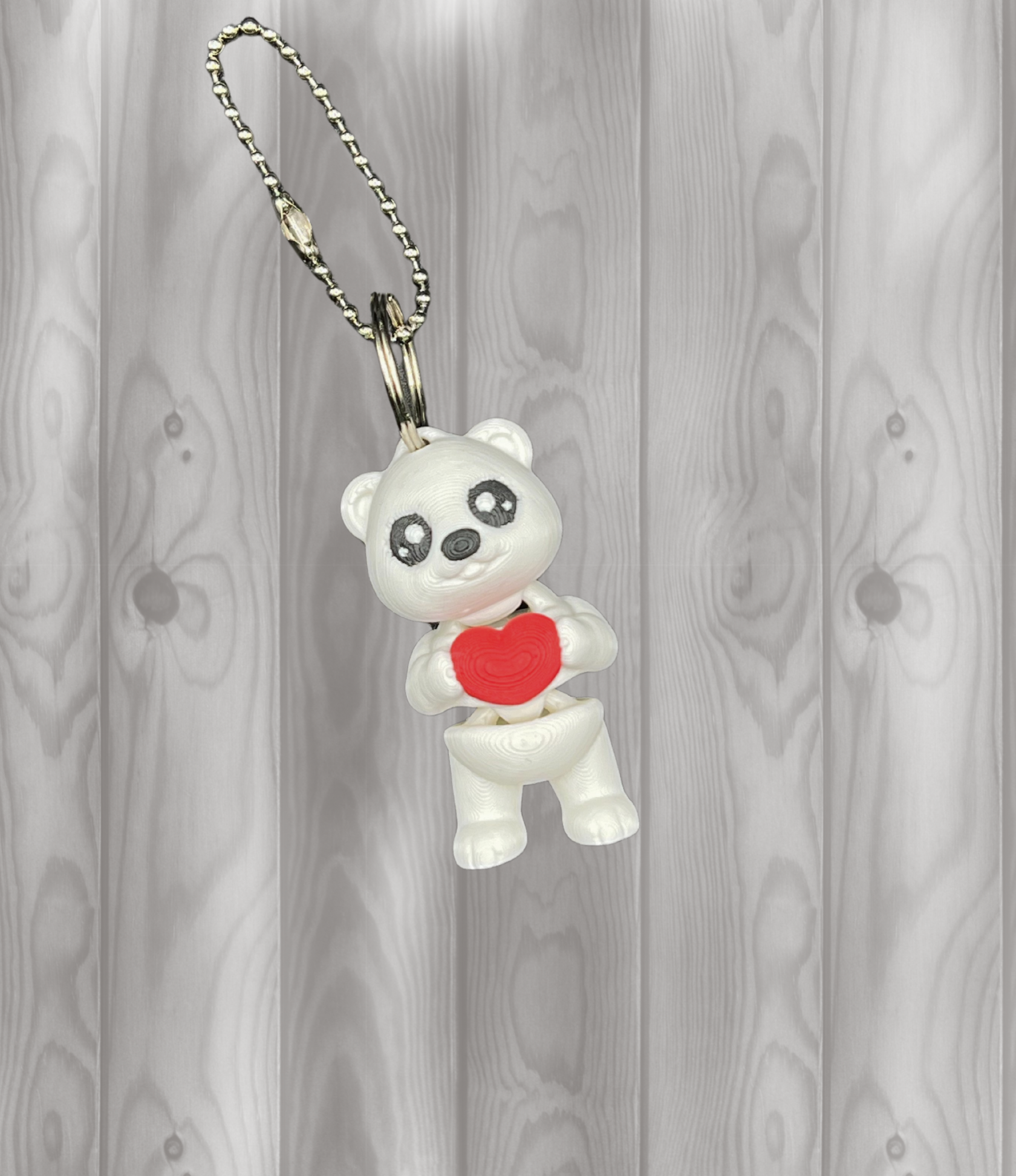 Eisbär mit Herz - Beweglicher Schlüsselanhänger