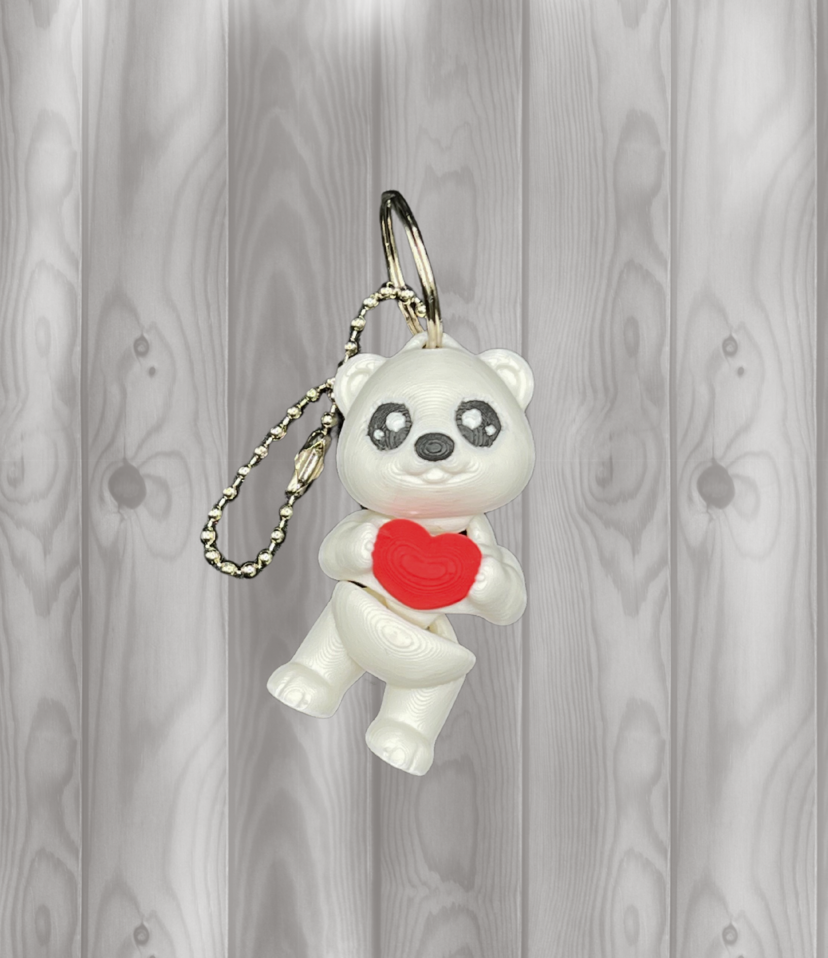 Eisbär mit Herz - Beweglicher Schlüsselanhänger