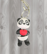 Panda mit Herz - Beweglicher Schlüsselanhänger