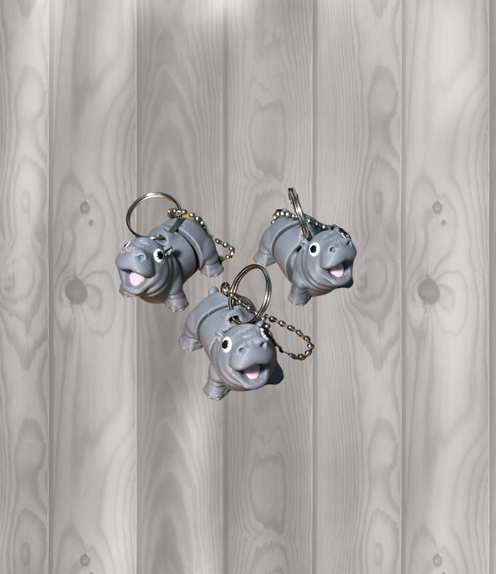 Flusspferd - Beweglicher Schlüsselanhänger