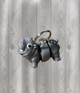 Flusspferd - Beweglicher Schlüsselanhänger