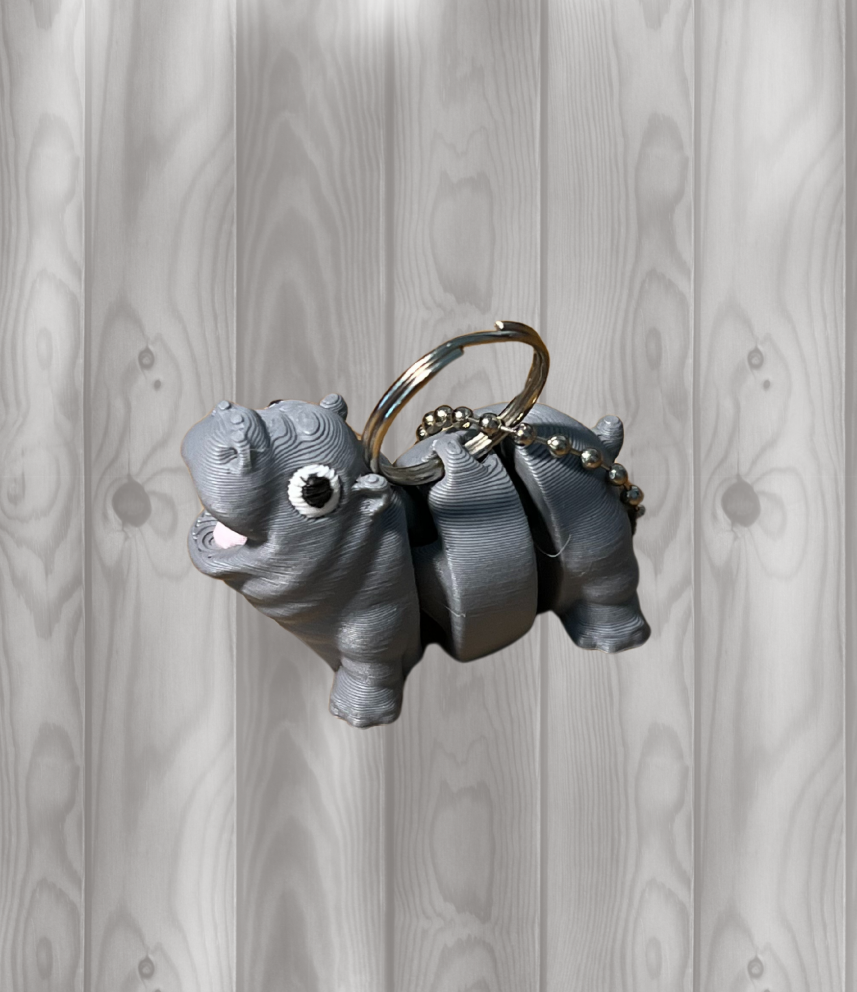 Flusspferd - Beweglicher Schlüsselanhänger